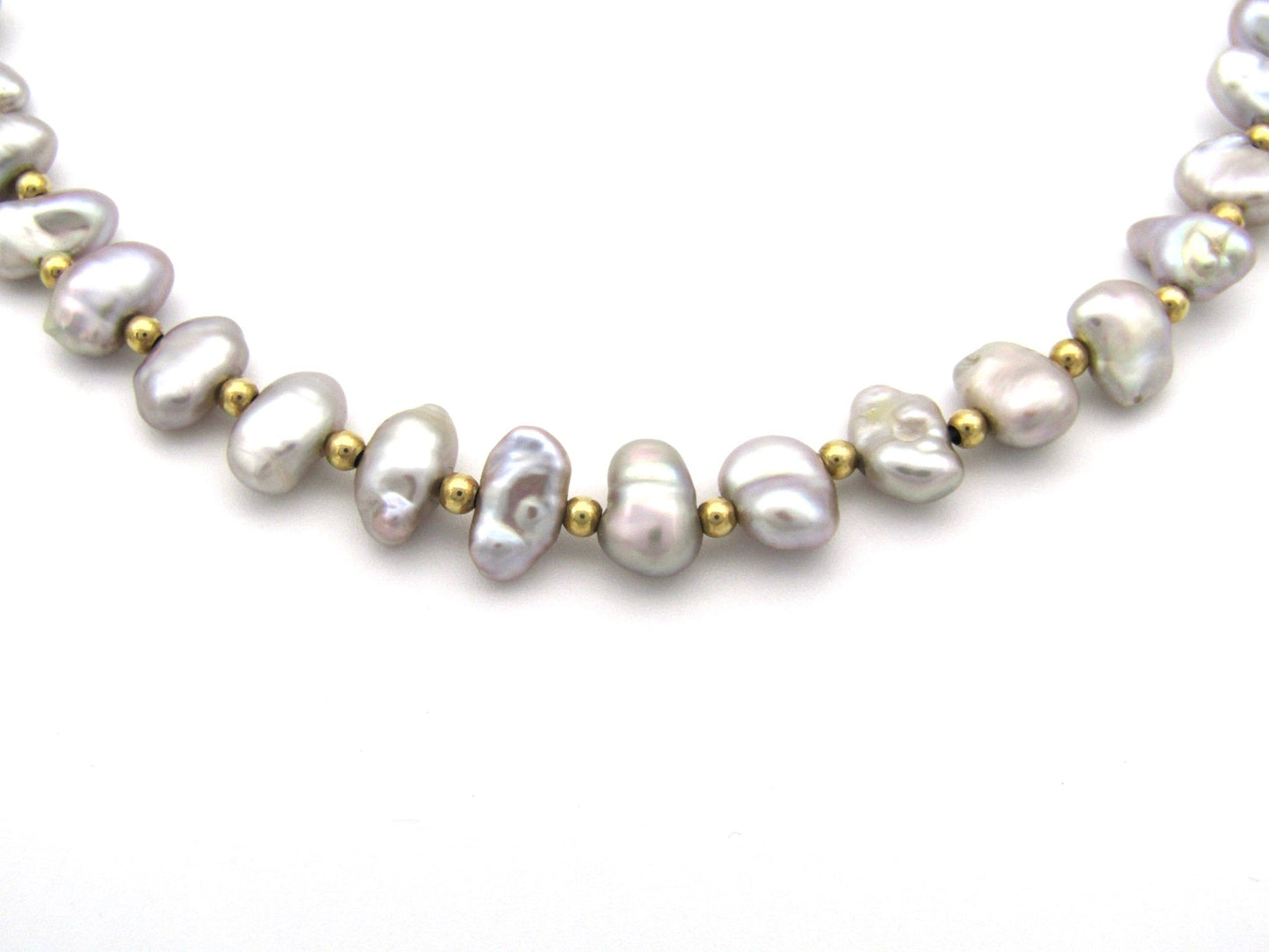 Vintage, 9K gold freshwater pearl necklace, circa 1970's, by Jack Friedman