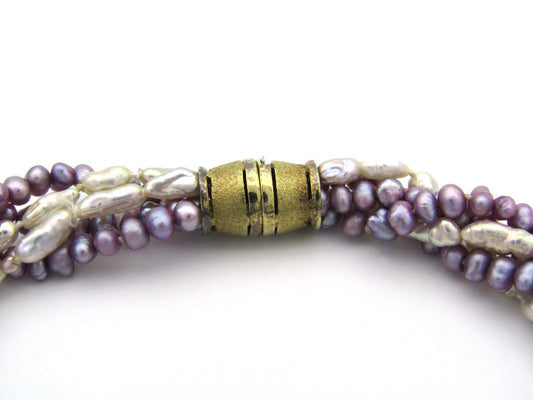 Vintage, 14K gold freshwater pearl necklace, circa 1970's by Jack Friedman