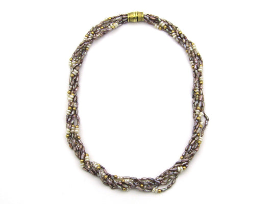 Vintage, 14K gold freshwater pearl necklace, circa 1970's by Jack Friedman