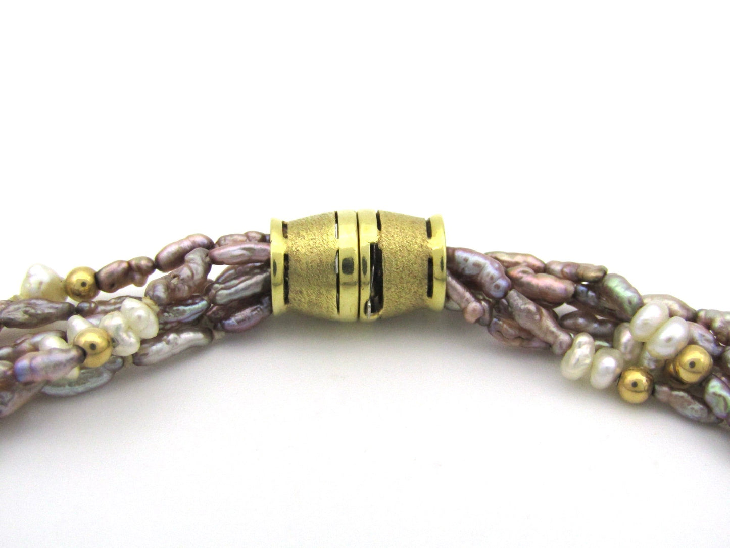 Vintage, 14K gold freshwater pearl necklace, circa 1970's by Jack Friedman
