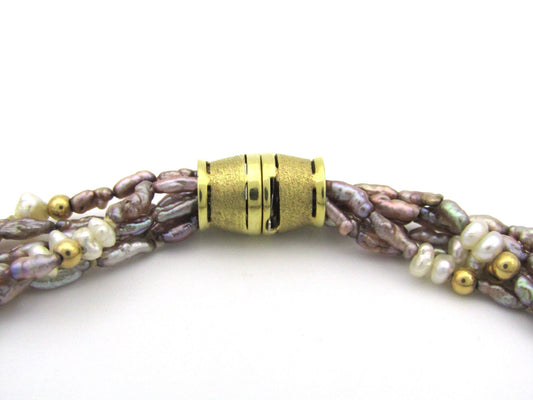 Vintage, 14K gold freshwater pearl necklace, circa 1970's by Jack Friedman