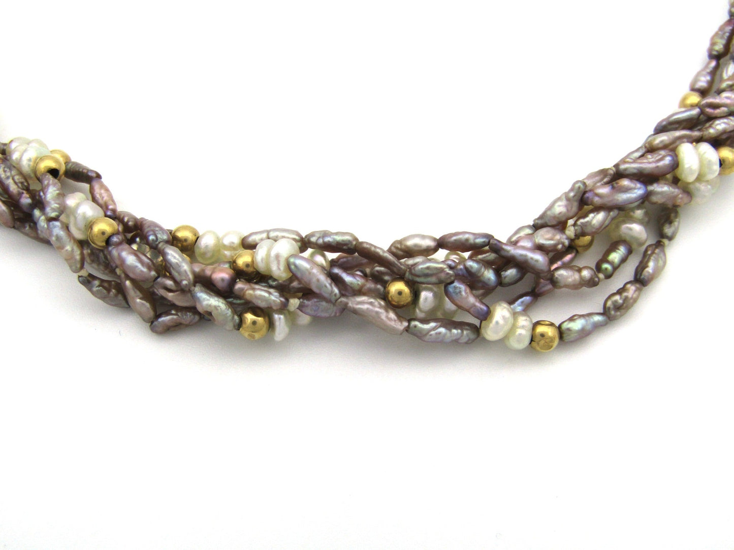 Vintage, 14K gold freshwater pearl necklace, circa 1970's by Jack Friedman