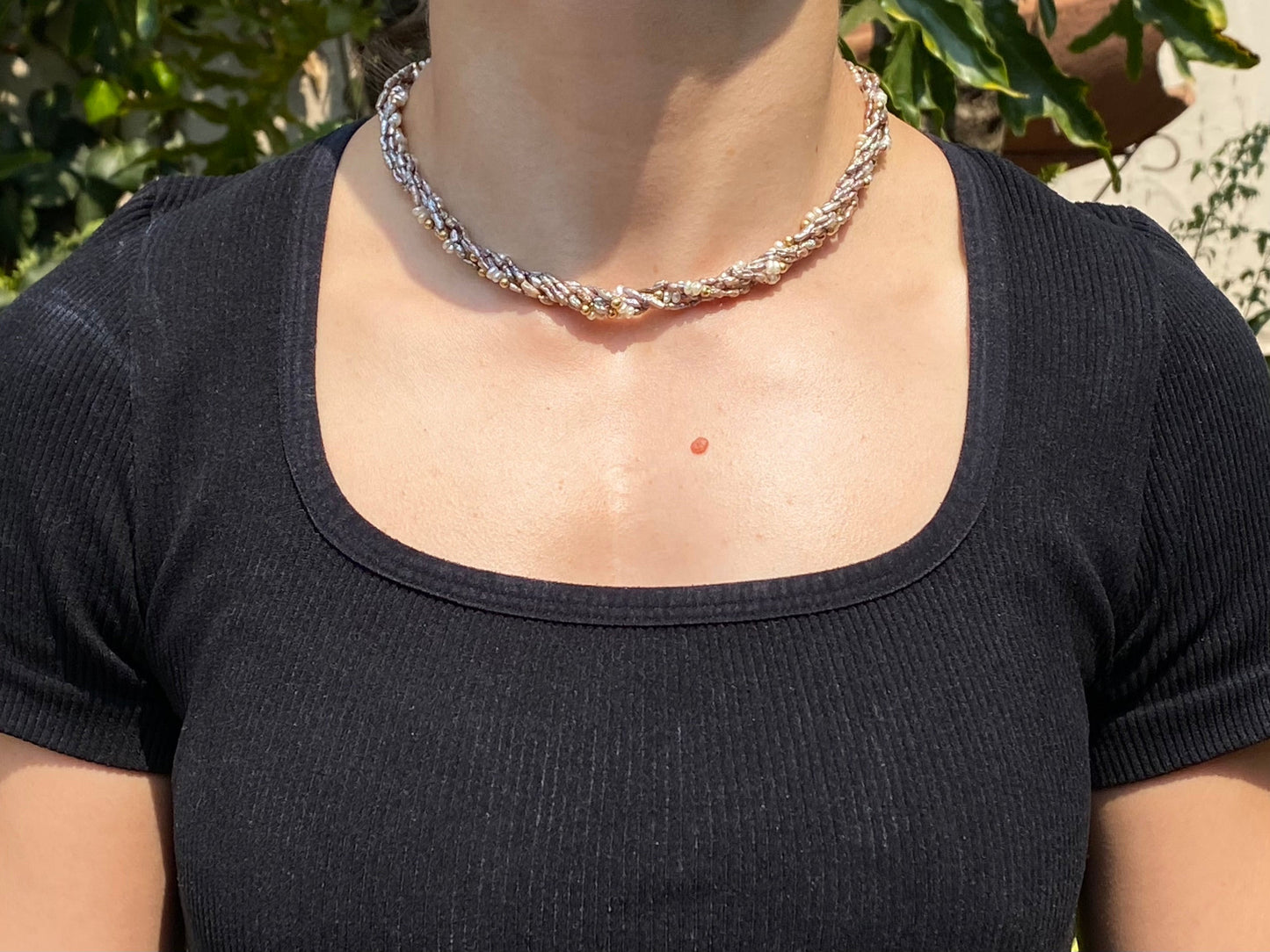 Vintage, 14K gold freshwater pearl necklace, circa 1970's by Jack Friedman
