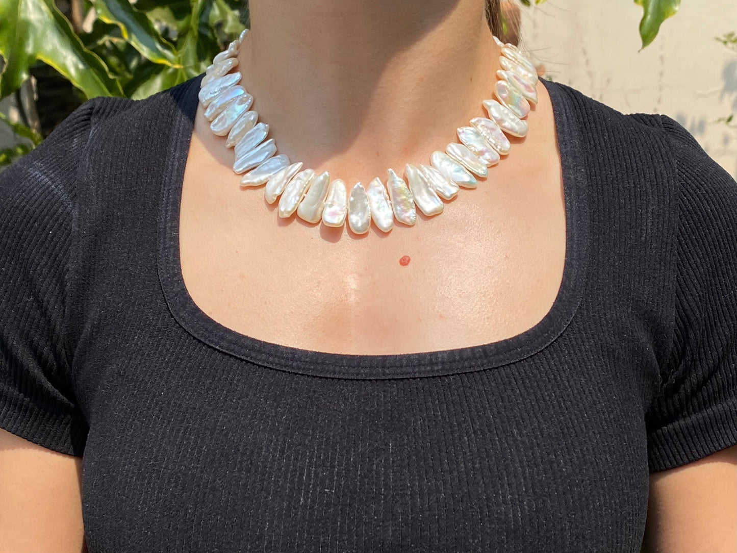 Estate, 9K gold freshwater pearl necklace by Jack Friedman