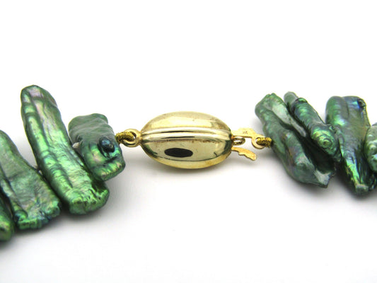 Estate, 9K gold freshwater pearl necklace by Jack Friedman