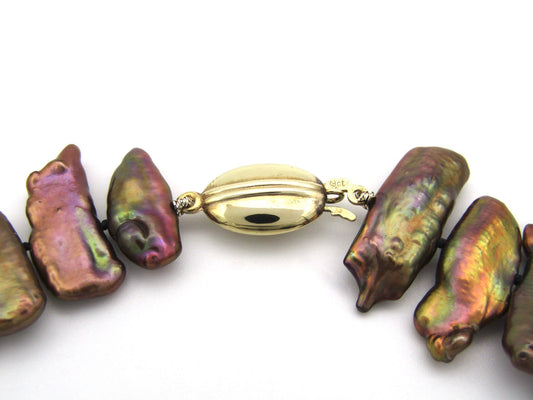 Estate, 9K gold freshwater pearl necklace by Jack Friedman
