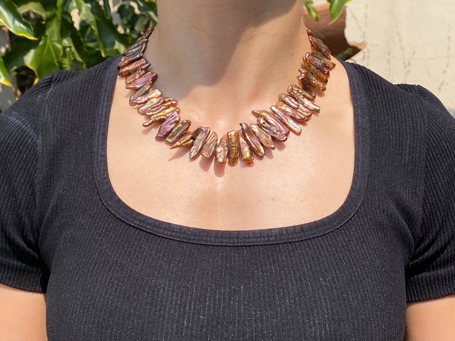 Estate, 9K gold freshwater pearl necklace by Jack Friedman