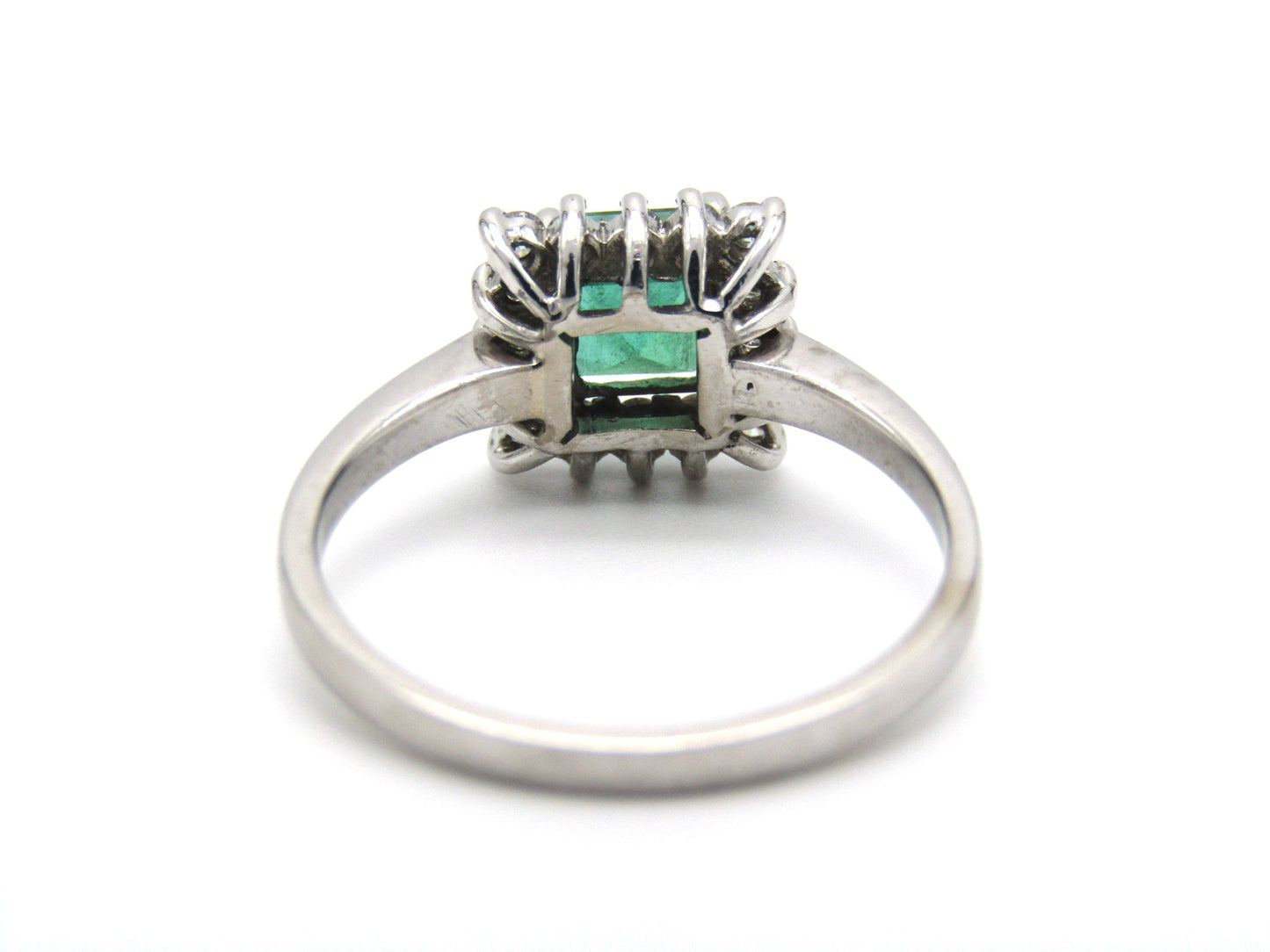 Estate, 18K gold emerald and diamond ring