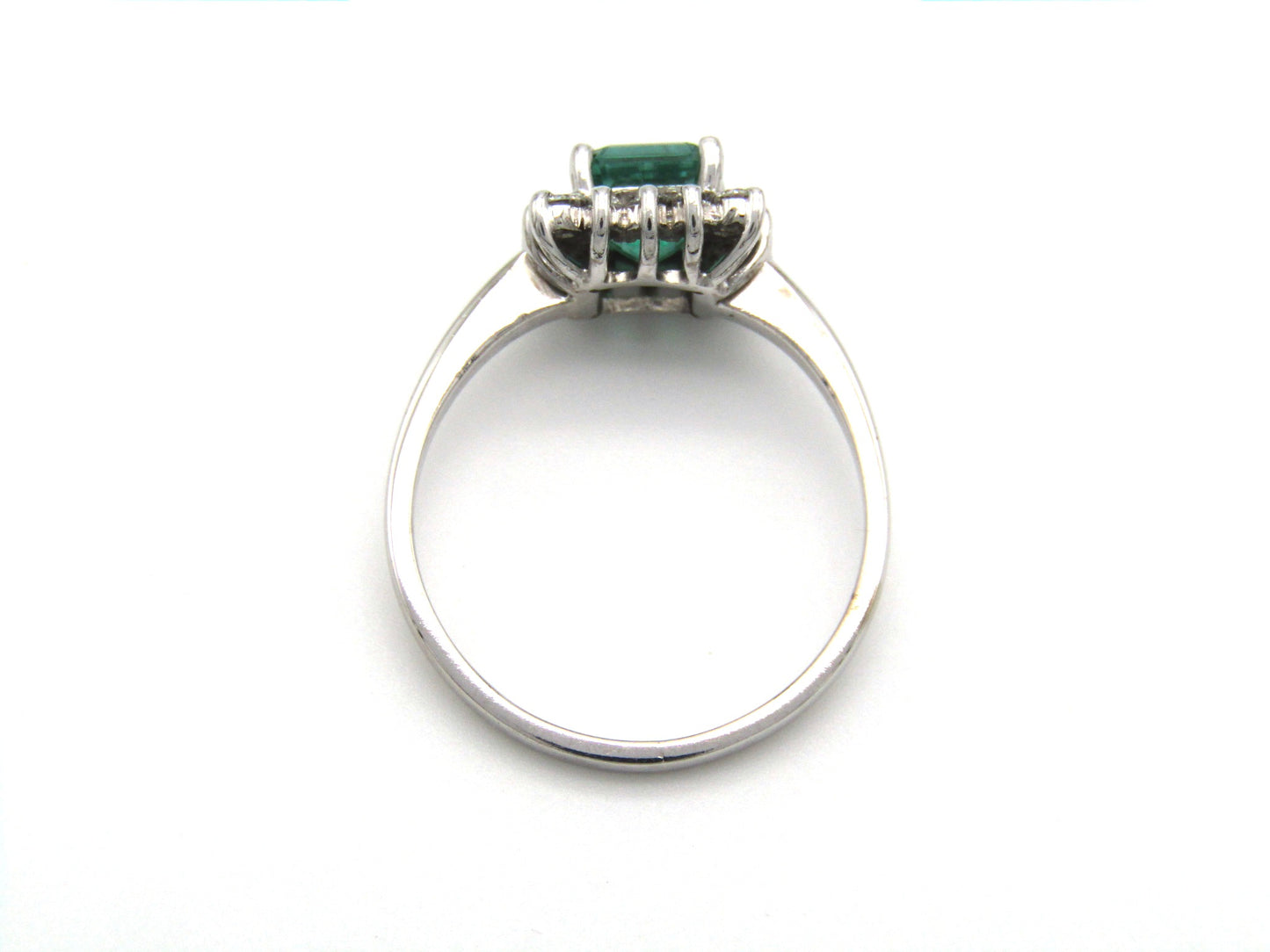 Estate, 18K gold emerald and diamond ring