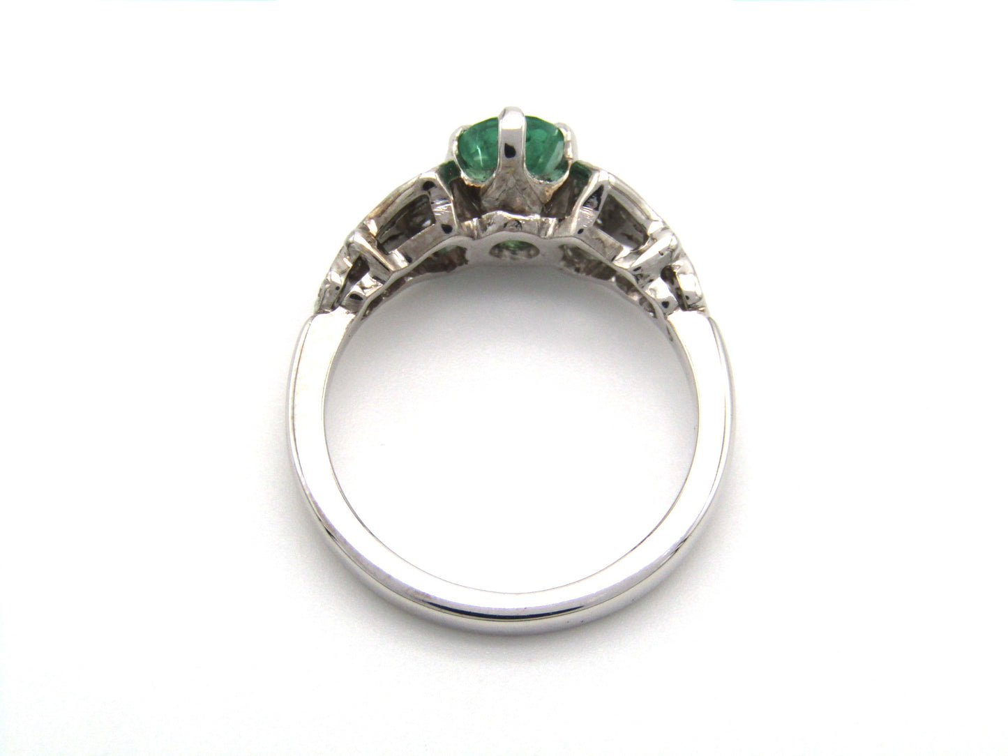 Estate, 18K gold emerald and diamond ring by Jack Friedman