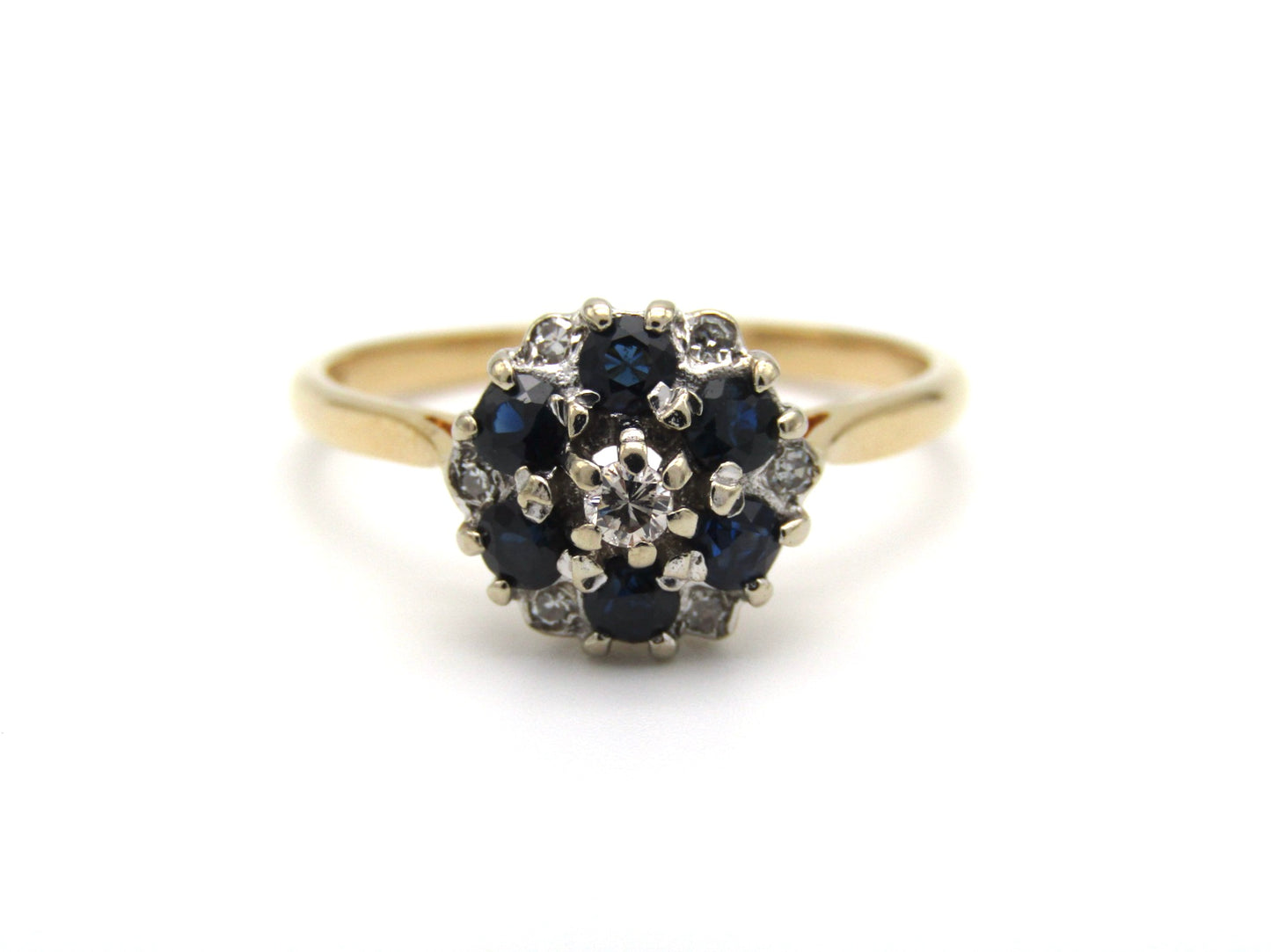 Vintage, 18K gold sapphire and diamond ring, Birmingham, 1971, by CPS Jewellery Company Ltd