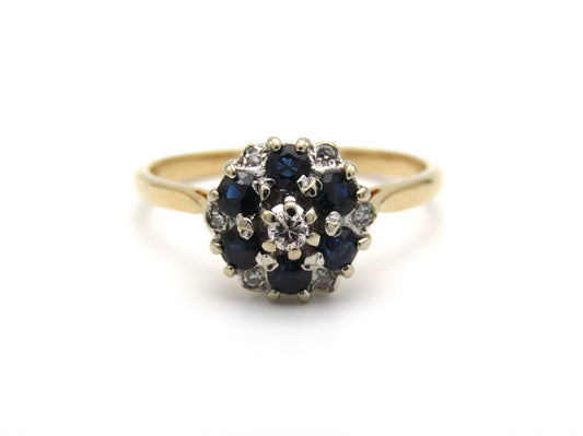 Vintage, 18K gold sapphire and diamond ring, Birmingham, 1971, by CPS Jewellery Company Ltd