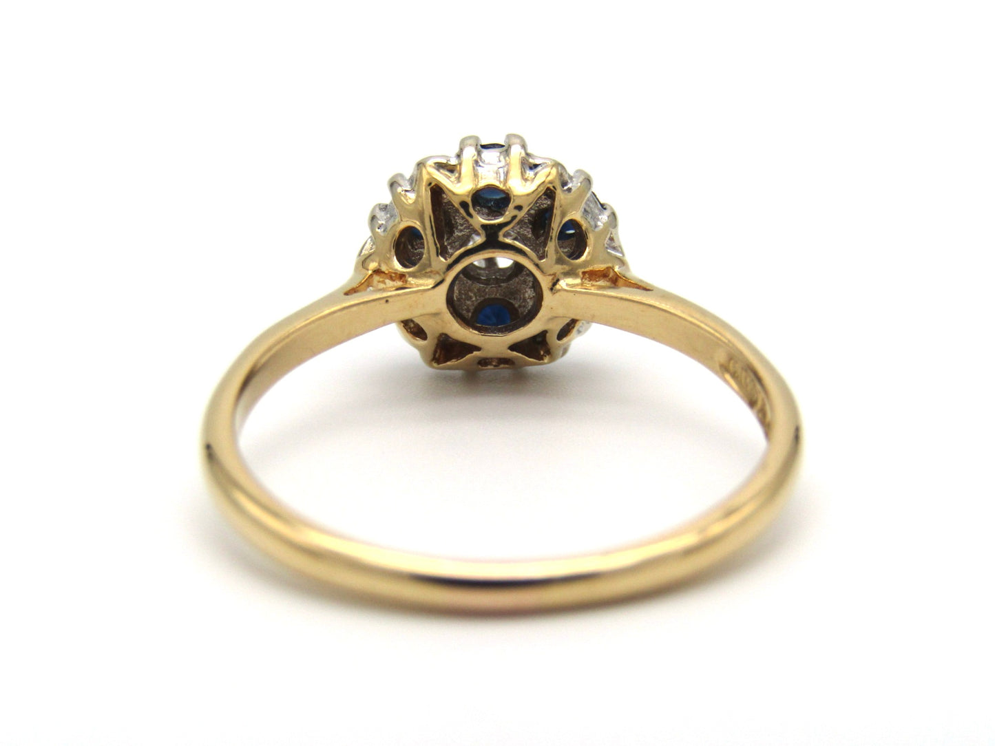 Vintage, 18K gold sapphire and diamond ring, Birmingham, 1971, by CPS Jewellery Company Ltd