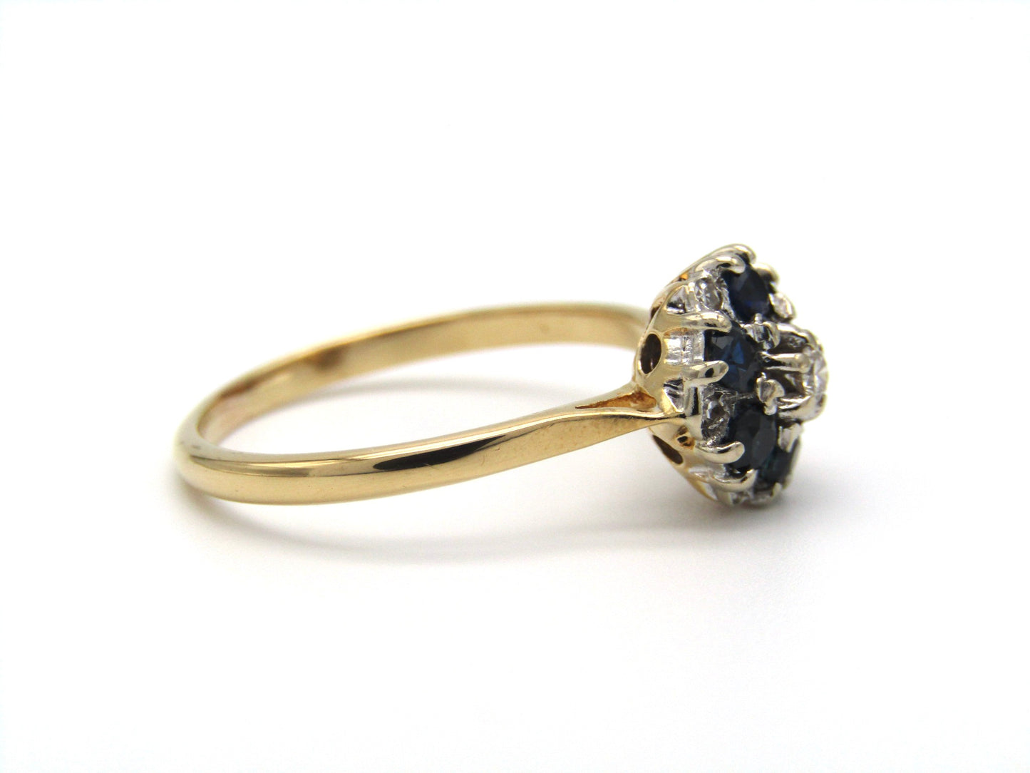 Vintage, 18K gold sapphire and diamond ring, Birmingham, 1971, by CPS Jewellery Company Ltd