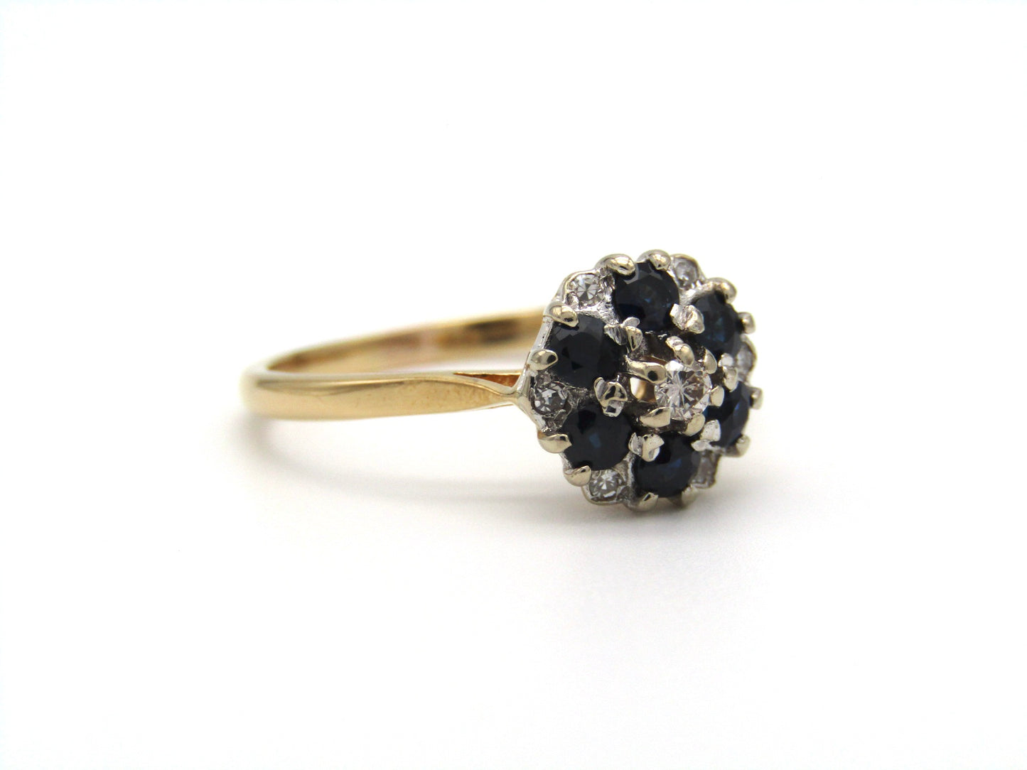 Vintage, 18K gold sapphire and diamond ring, Birmingham, 1971, by CPS Jewellery Company Ltd
