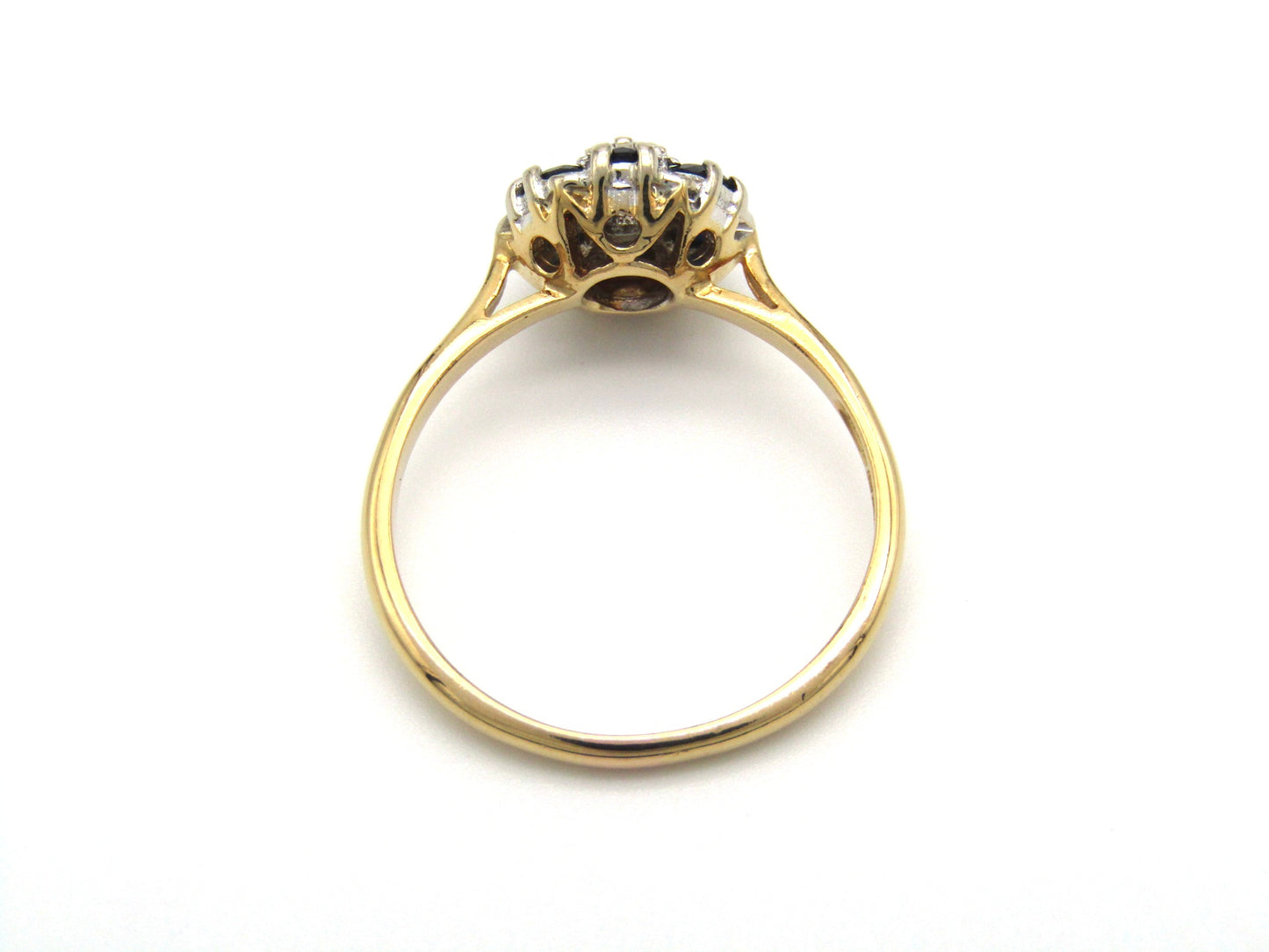 Vintage, 18K gold sapphire and diamond ring, Birmingham, 1971, by CPS Jewellery Company Ltd