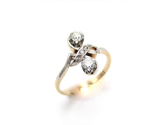 Edwardian, 14K gold diamond ring