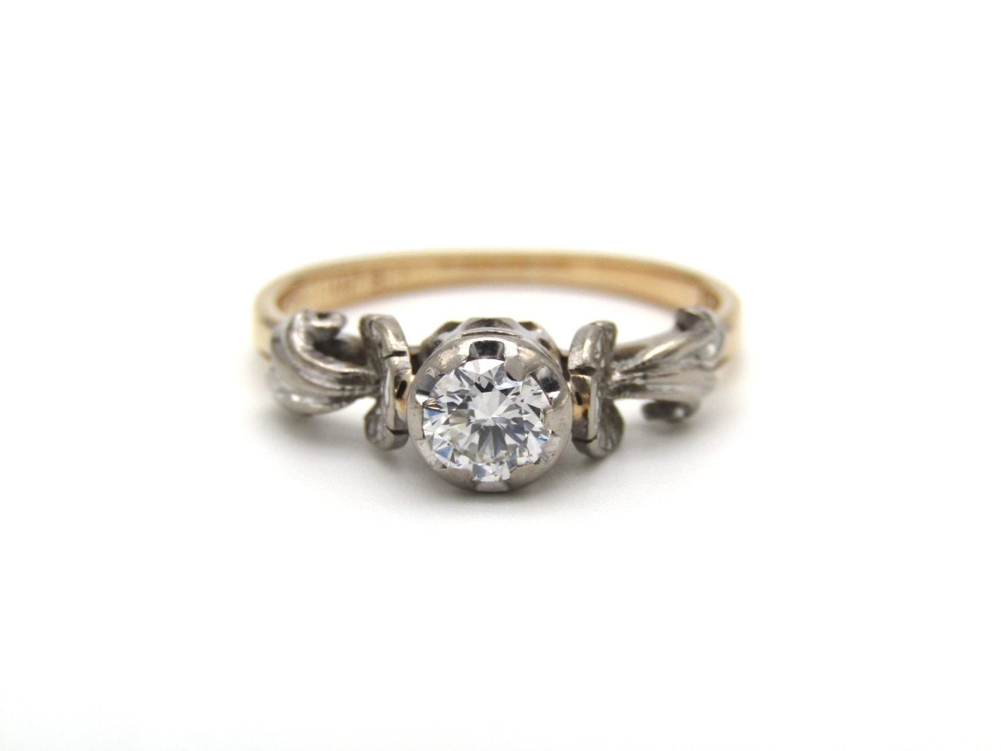 Mid-century, 18K gold diamond engagement ring, South African, 1958