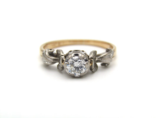 Mid-century, 18K gold diamond engagement ring, South African, 1958
