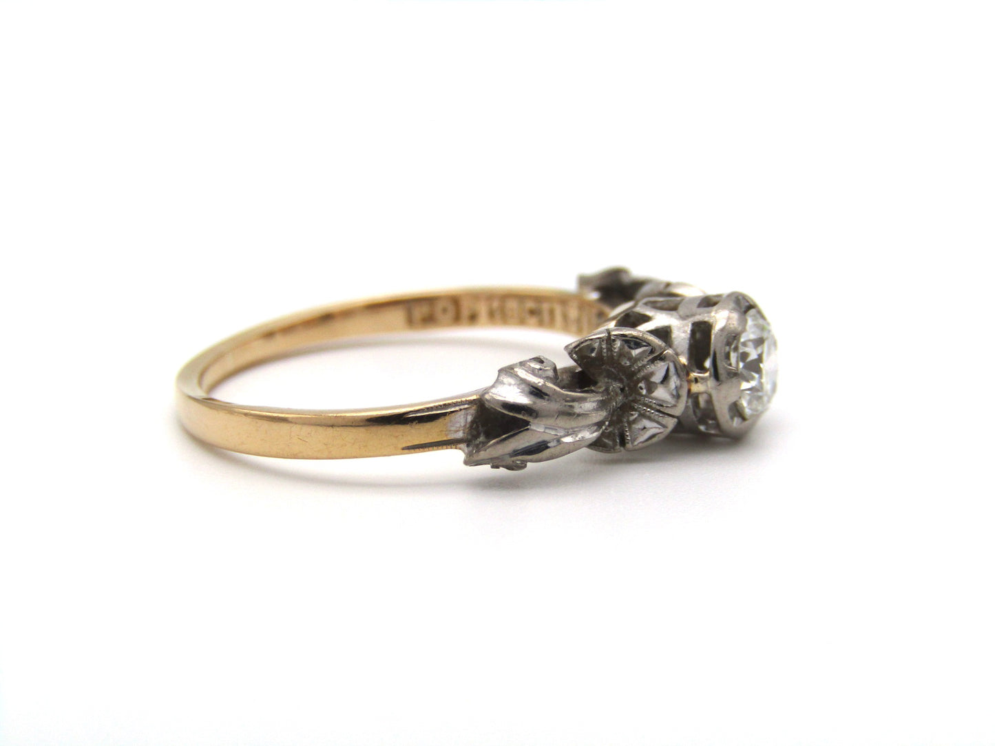 Mid-century, 18K gold diamond engagement ring, South African, 1958