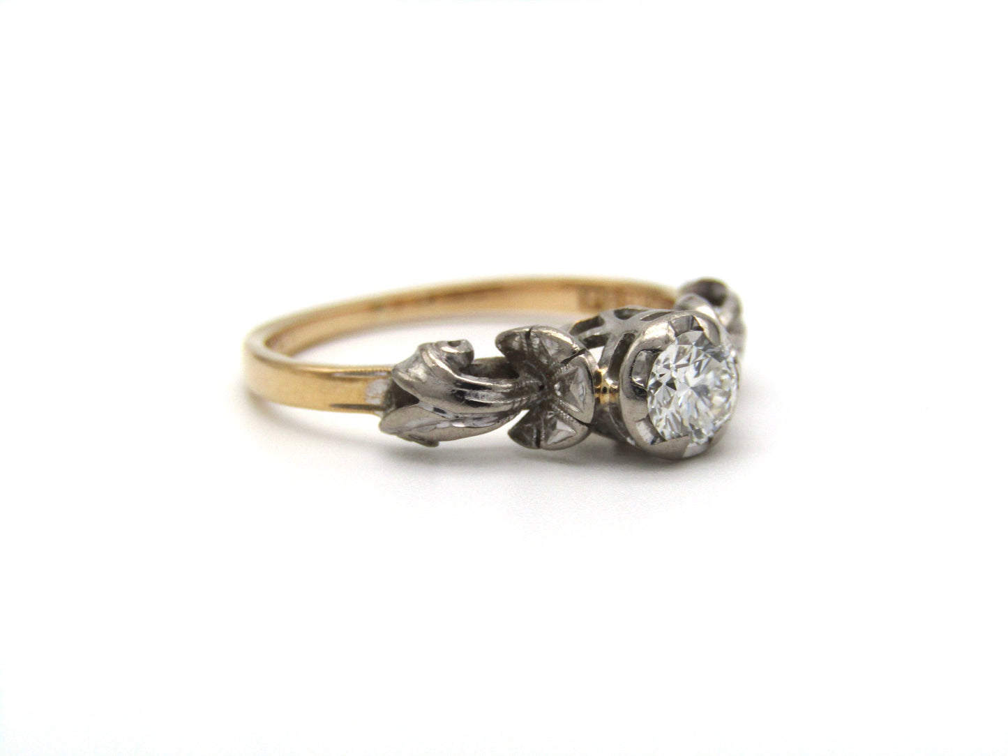 Mid-century, 18K gold diamond engagement ring, South African, 1958