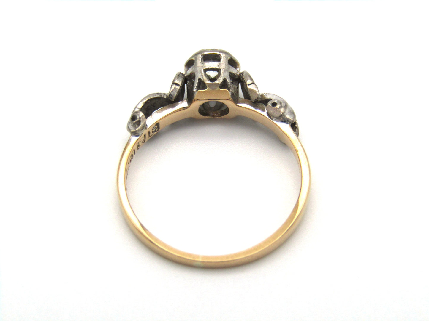 Mid-century, 18K gold diamond engagement ring, South African, 1958