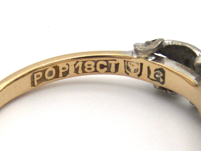 Mid-century, 18K gold diamond engagement ring, South African, 1958