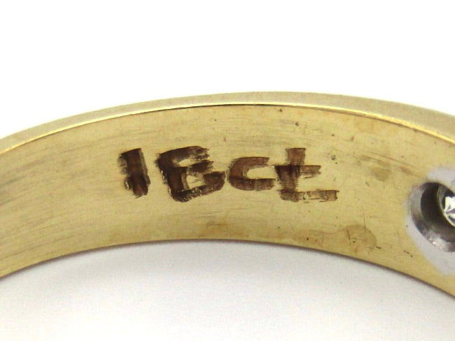 Estate, 18K gold diamond and sapphire half eternity ring