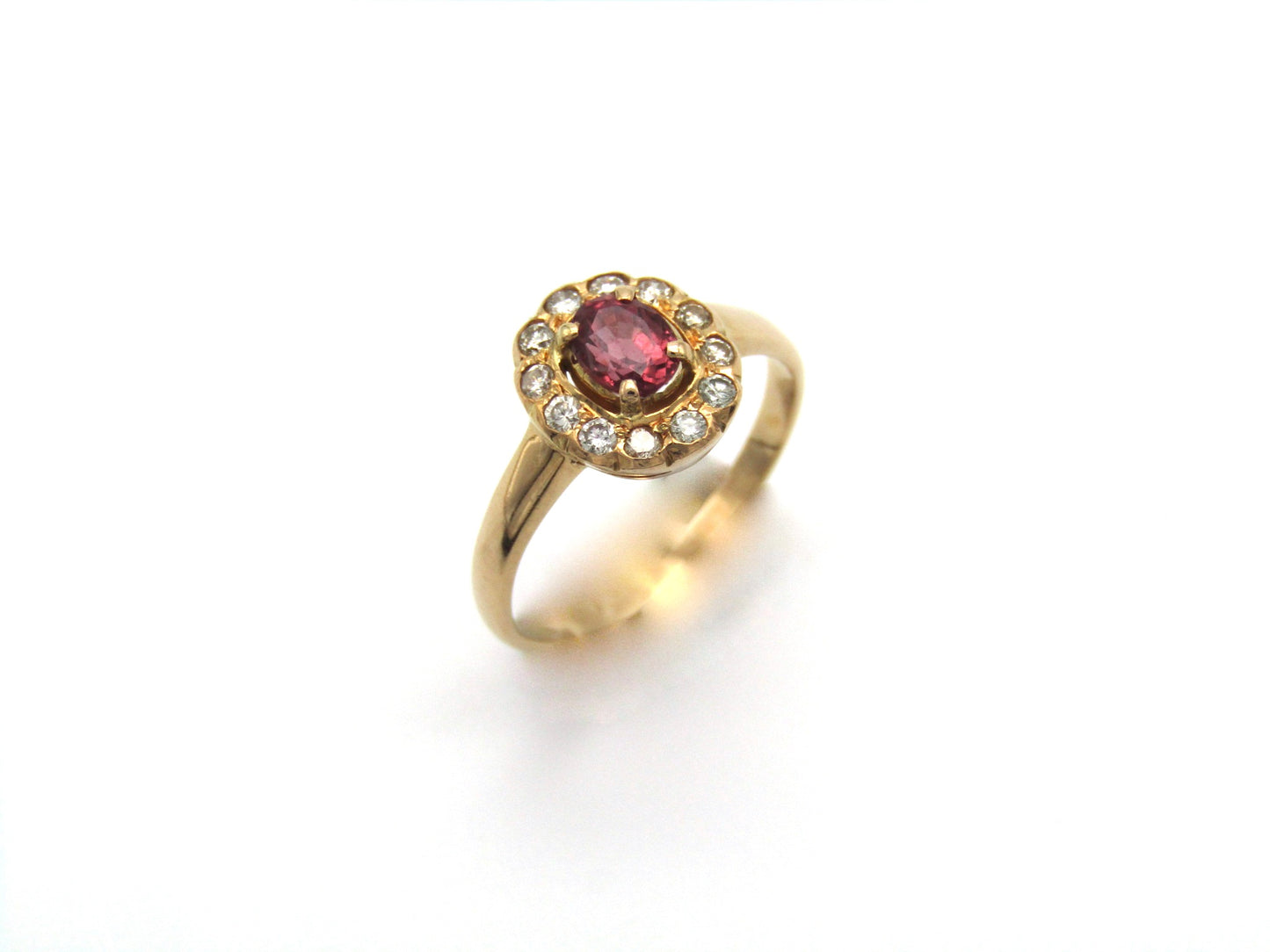 Vintage, 18k gold ruby and diamond ring