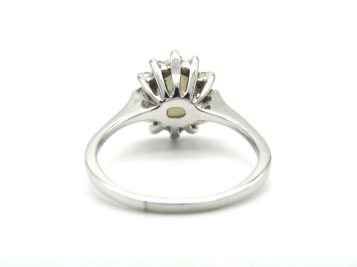 Estate, 14K gold opal and diamond halo ring