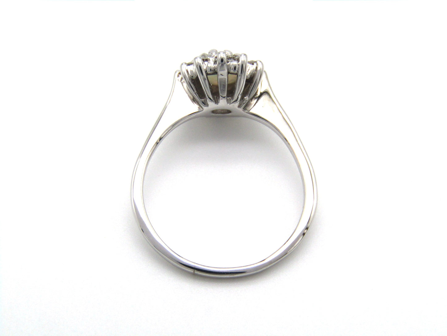 Estate, 14K gold opal and diamond halo ring
