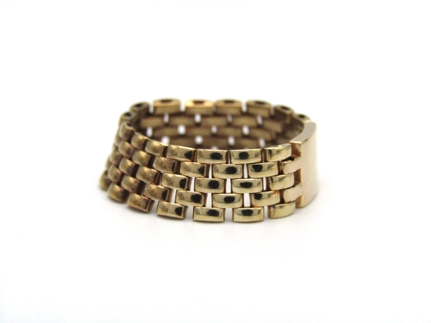 Estate, 9K gold cable mesh ring