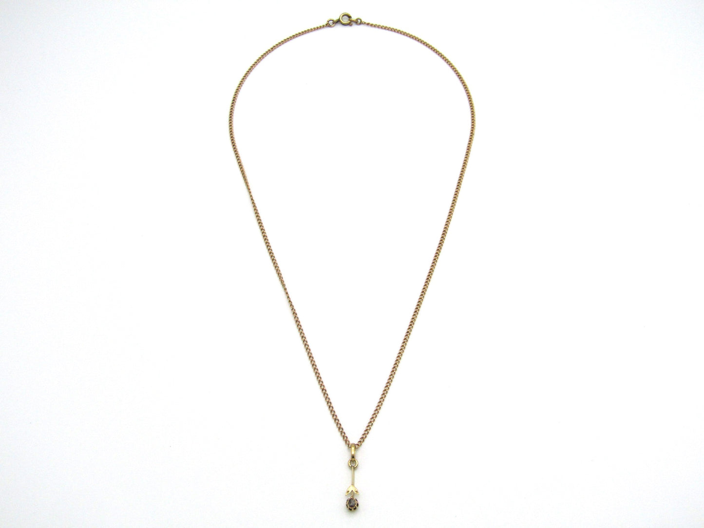 Antique, 14K gold diamond lavaliere pendant, Netherlands.