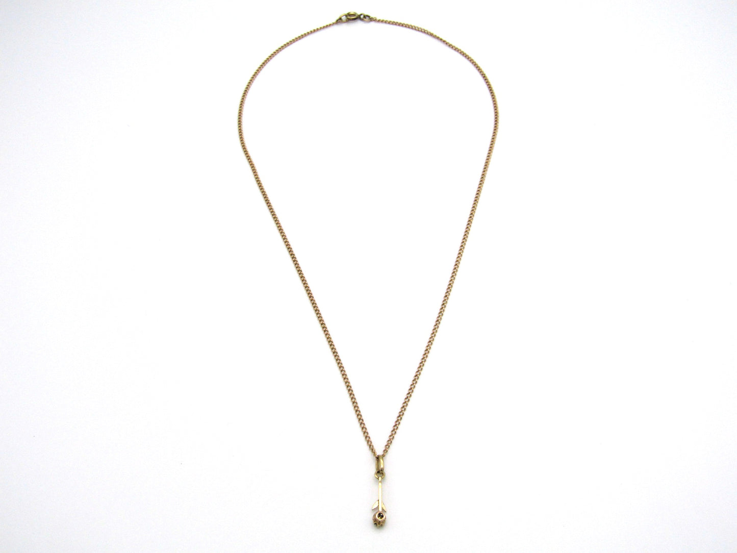 Antique, 14K gold diamond lavaliere pendant, Netherlands.
