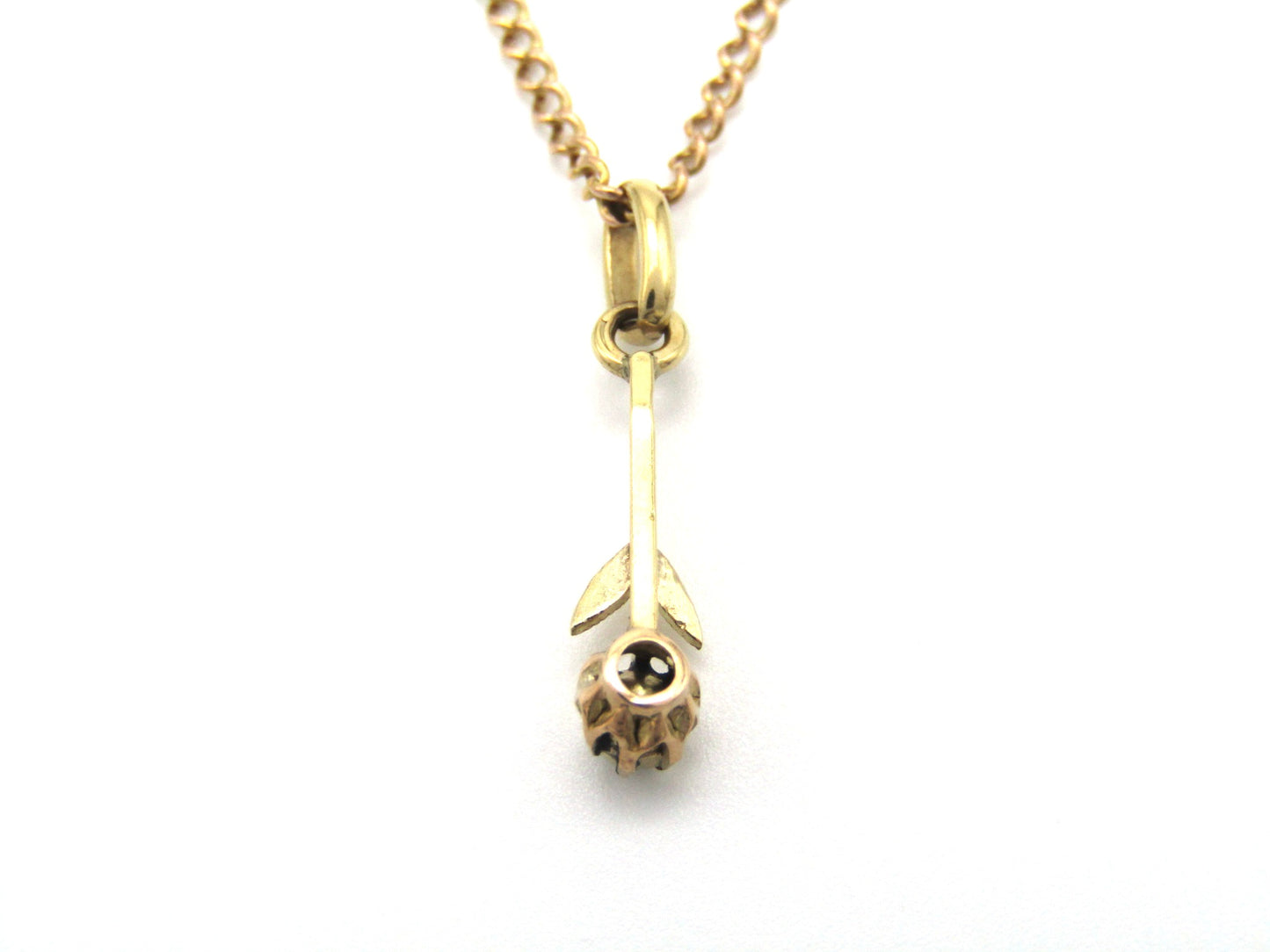 Antique, 14K gold diamond lavaliere pendant, Netherlands.
