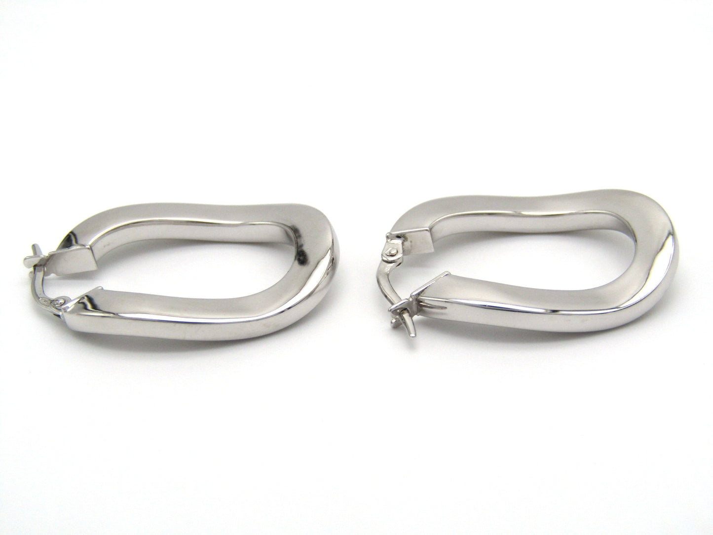 Estate, 9K gold freeform hoops