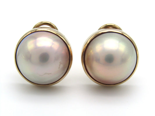 Vintage, 9K gold made pearl earrings
