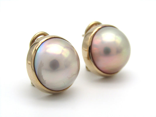 Vintage, 9K gold made pearl earrings