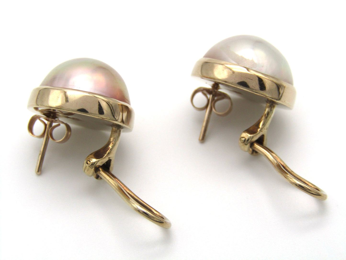 Vintage, 9K gold made pearl earrings