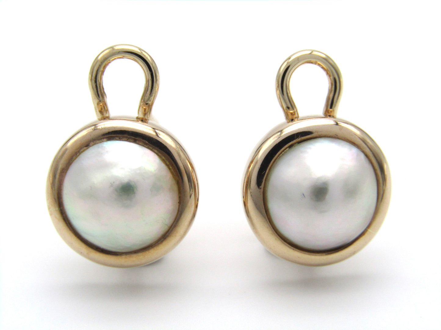 Vintage, 9K gold mabé pearl clip-on earrings