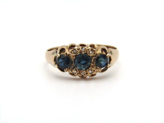 Edwardian, 18K gold sapphire and diamond ring, Chester, 1905, by John Henry Wynn
