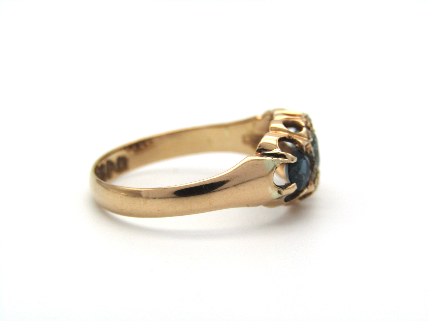 Edwardian, 18K gold sapphire and diamond ring, Chester, 1905, by John Henry Wynn