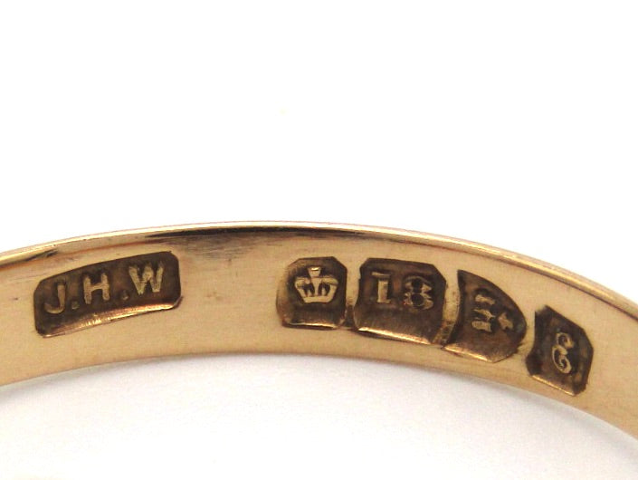 Edwardian, 18K gold sapphire and diamond ring, Chester, 1905, by John Henry Wynn