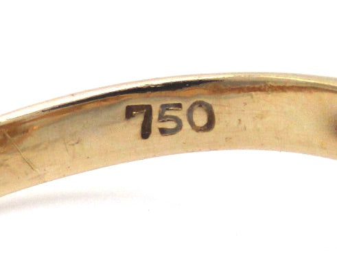 Mid-century, 18K gold opal and diamond ring