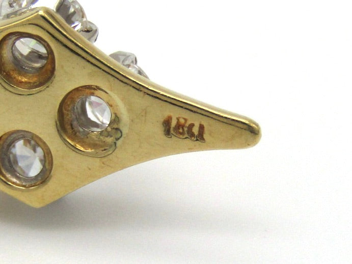 Mid-century, 18K gold pearl and diamond 'dagger' enhancer