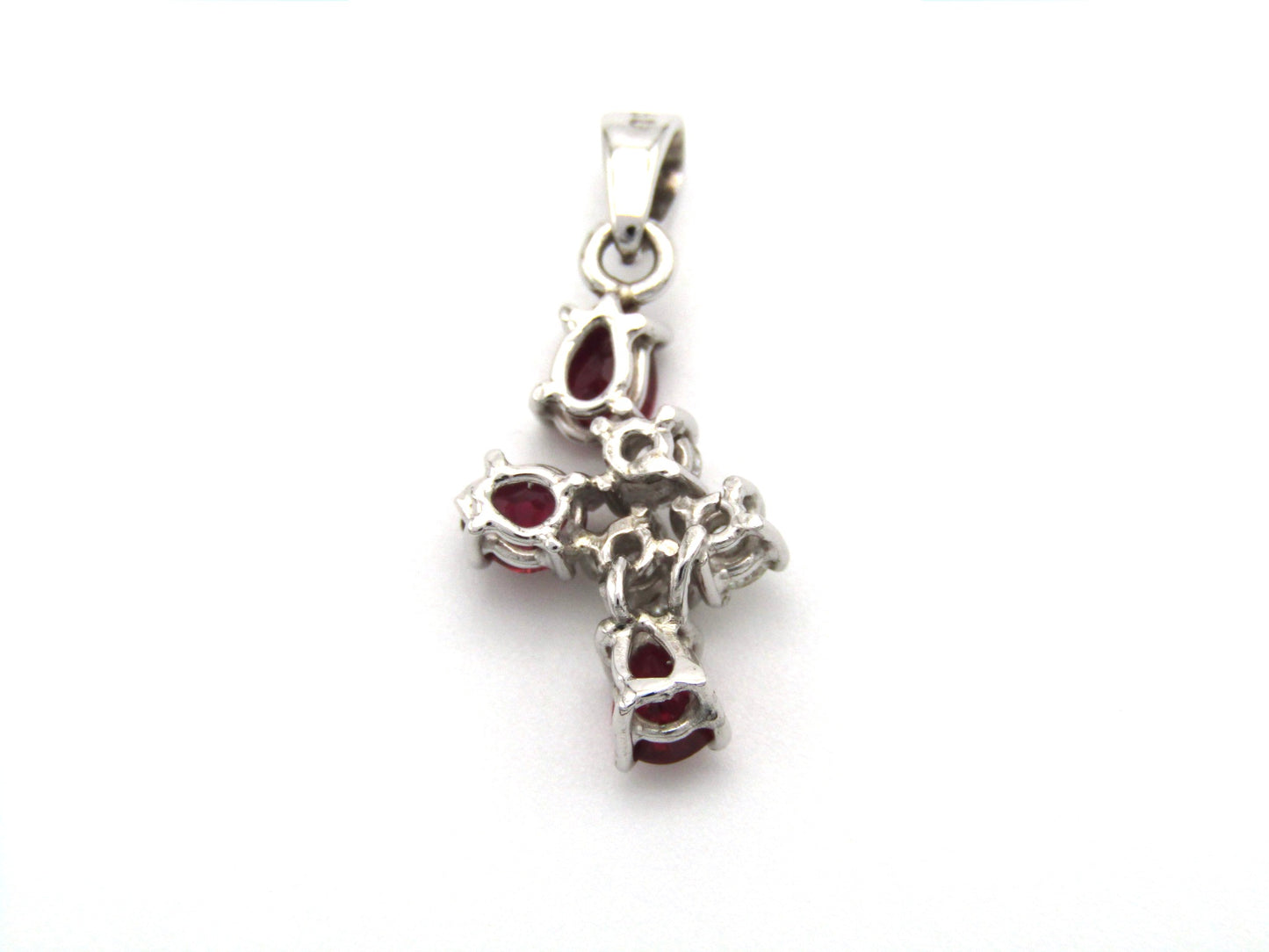 Estate, 18K gold ruby and diamond pendant