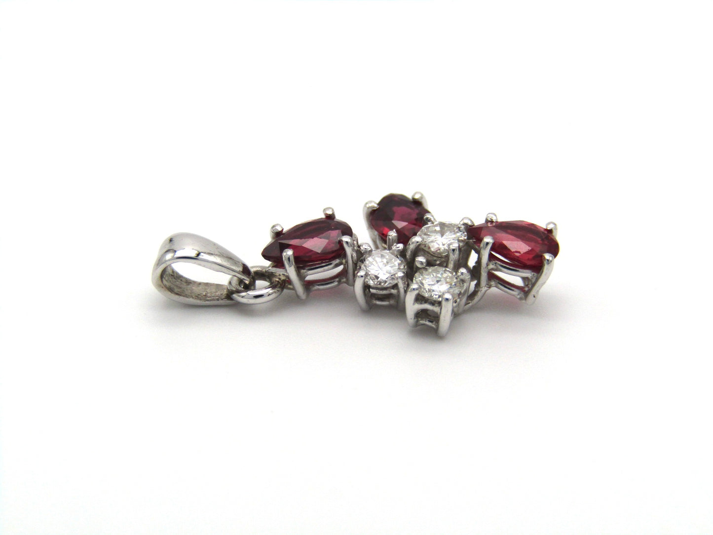 Estate, 18K gold ruby and diamond pendant