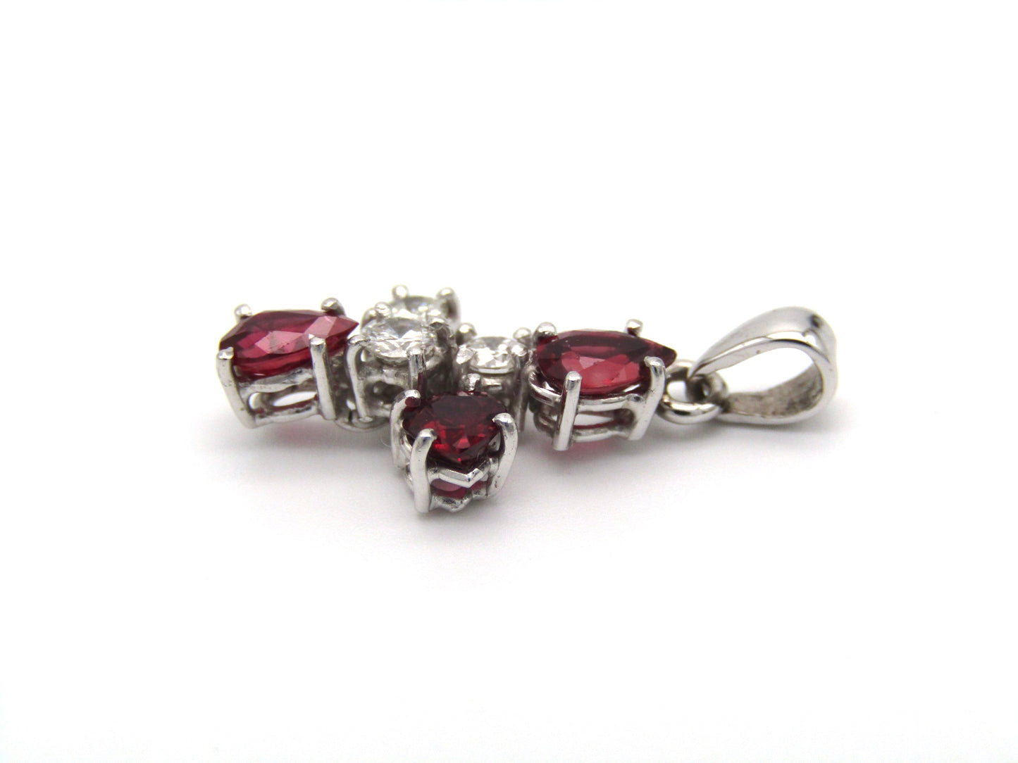 Estate, 18K gold ruby and diamond pendant