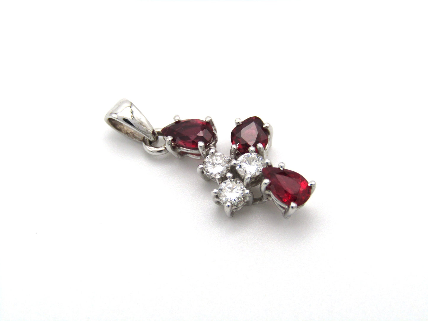Estate, 18K gold ruby and diamond pendant