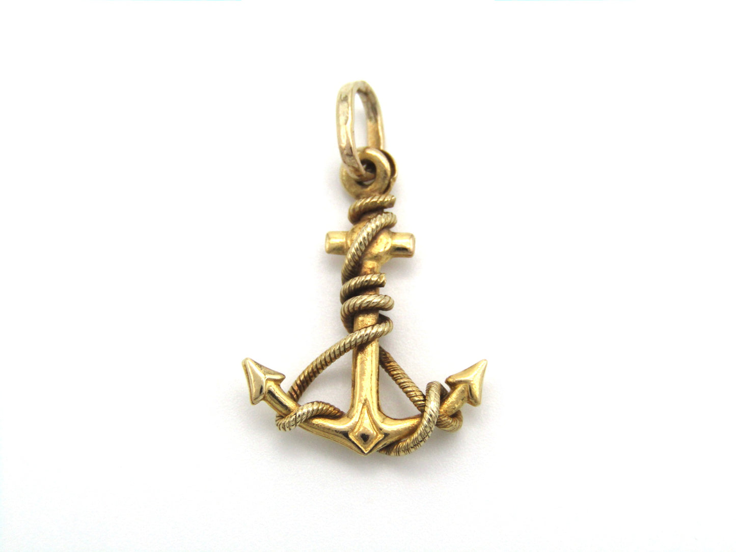 Vintage, 9K gold anchor and rope pendant, Italy